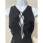 Kendall + Kylie Black Lace Up Peplum Cut Out V Neck Sleeveless Top XS Photo 3