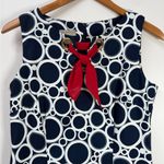 kim rogers  Navy and White Circle Midi Dress size 12P Photo 2