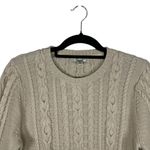 L.L.Bean Sweater Womens Petite L Ivory Chunky Cable Knit Cabin Cottage Gorpcore Photo 1