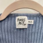 Princess Polly Cropped Ribbed Wool Blend Cardigan Sweater Blue M/L Photo 5