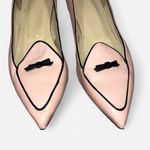 J.Crew  Women's Pink Flats with Black Trim Photo 3