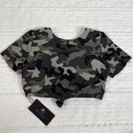 NWT Ree Bees Swimwear Cano Cropped Tankini Swim Top Size Medium‎ Black Photo 3