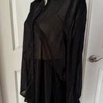 Rebecca Minkoff NWOT Sheer Chiffon Button Front Shirt Black Photo 9