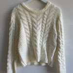 South Moon Under Mon Ami White Cable knit Sweater, L Size L Photo 0