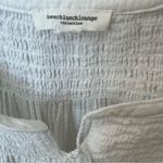 BeachLunchLounge  100% cotton white gauzy summer beach tunic top, long sleeve,M/L Photo 1