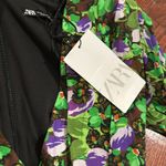 ZARA  Bodysuit Floral V Neck Bodysuit Shoulder Pads Size XS NWT Photo 2