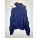 STAUD  Women's Size XL Navy Rockey Cold Shoulder Turtleneck Sweater NWT Photo 3