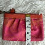 Coach  Orange Pink Horse Carriage Canvas Wristlet Photo 7