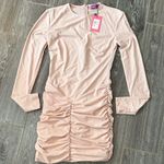 Edikted Blush Long Sleeve Ruched Dress Photo 0