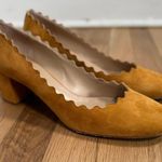 Chloé Lauren Suede Scallop Block Heel Pump 41 Tan Photo 0