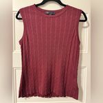 Brooks Brothers  Women's Cotton Blend Cable Knit Sleeveless Sweater Maroon Size L Photo 0