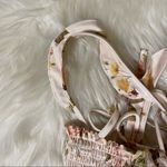 Power 2 the Flower Pale Pink Lace Up Floral Frosty Jane Bikini Swim Top Sz XS Photo 6