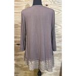 LOGO By Lori Goldstein  Stretch Tunic Blouse Size Medium Goblin Earthy Lace Photo 1