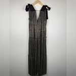 Sabina Musayev Ray Dress in Gold Black Metallic Maxi Gown Dress Sz L Size L Photo 5