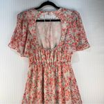 Lush Clothing Lush Coral Floral Open Back Dress Women’s Size Medium Coquette Western Prairie Photo 3