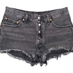 Levi's Levi’s 501 Black Denim Distressed Cutoff Jean Shorts Exposed Button Fly Size 28 Photo 0