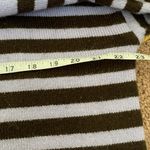 Ann Taylor  Striped Mockneck Pullover Sweater (Sz L) Lavender & Chocolate Stripes Photo 6