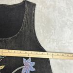 Black Asymmetrical Embellished Sleeveless Tank Top Size M Photo 3