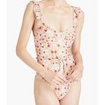 REBECCA VALLANCE Swimsuit Size Large Catania Ruffled Waist Tie Floral One Piece​ Photo 0
