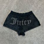 Juicy Couture Bling Velour Black Shorty Booty Shorts size Small Photo 1