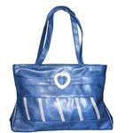 Vibrant FAUX LEATHER  BLUE EMBELLISHED DESIGN SHOULDER BAG Photo 10