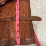 Tuscan Designs Leather Hand Tooled Travel Jewelry Bag Compact Zippers Photo 10