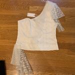 Lulumari NWT one shoulder lace top white size L Photo 12