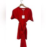 L'Academie The Nani Mini Wrap Dress in Red Orange Sz S NWT $188 Photo 5