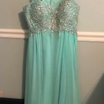 Aqua Prom Dress Blue Size L Photo 0