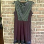 Donna Morgan Elegant Black Sleeveless Dress with Leather Accents Photo 1