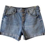 Old Navy High Rise Secret Slim Pockets Denim Shorts Light Blue Wash Size 12 Photo 0