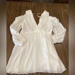 IRO  Meila eyelet white cotton mini cold shoulder Longsleeve Mini dress 38 nwt Photo 3