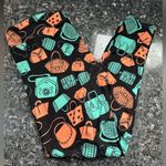 LuLaRoe  Tall & Curvy TC Plus Size 1X Purse Handbook Leggings Black Mint Orange Photo 8