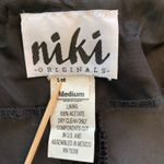 Niki Originals Black Velvet Open Front Long Sleeve Blazer Jacket Women's Medium Photo 2