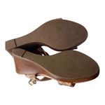 Jack Rogers  Vanessa Rose Gold Raffia Wedge Heeled Sandel Women's Size 9.5 Photo 3