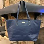 Trina Turk Tote Spacious Navy Bluewith Gold Accents--preowned some wear on handle Photo 0