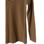 Ambiance V Neck Long Sleeve T Shirt Tan Basic Stretch Top Size Small NEW Photo 4