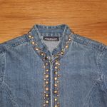 New Direction Denim jacket with gold studs, zip-up front and buttoned cuffs Photo 1