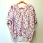 JODIFL  boutique leopard pink and blue blouse size Large Photo 0