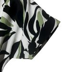 Fred David NWT  White Black Green Floral Leaf Adjustable Belted Dress Size Medium Photo 6