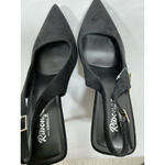 Woman’s NWT Ribongz Slip On Stiletto Pumps 11 Black Ankle Buckle Strap Close Photo 5