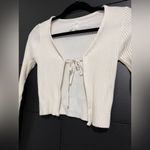 Debut DREAMERS by  Cream Long Sleeve Ribbed Cardigan Cover Up Tie Women’s S EUC Photo 1