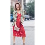 ✨ HP✨ Hollow Out Fit & Flare Lace Cami Dress✨ Red Size M Photo 6