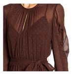 Revolve NWT Bailey 44 Candace Dress Size 0 Brown Polka Dot Puff Sleeve Chiffon  Photo 7