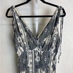 #306 LULUS Mystical Moment Gray Print Maxi Dress Black Size L Photo 8