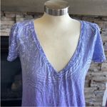 Athleta Vintage  Y2K tie drop waist V-neck Tissue Print T-shirt Photo 1