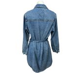 Habitual Blue Denim Button Down Long Sleeve Tie Waist Belted Mini Jeans Dress L Photo 1