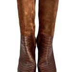 Vince Suede and Snakeskin-Embossed Leather ‘Dalton’ Heeled Boots, Size 8 Photo 3