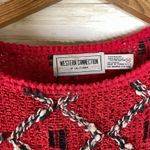 Vintage Rainbow Color Open Knit Half Sleeve Sweater Tee Size M Photo 2