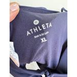 Athleta High Neck Keyhole Swim Bikini Top Size XL Navy Blue Tie Back Cups Photo 8